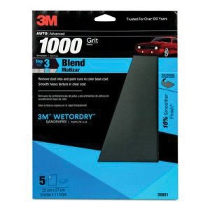 Wetordry 32021 Sandpaper, 9 in W x 11 in L, 1000 Grit, Aluminum Oxide Abrasive, Gray, Wet/Dry