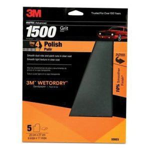 Wetordry 32023 Sandpaper, 9 in W x 11 in L, 1500 Grit, Aluminum Oxide Abrasive, Gray, Wet/Dry