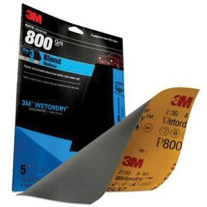 Wetordry 32035 Sandpaper, 9 in W x 11 in L, 800 Grit, Aluminum Oxide Abrasive, Black, Wet/Dry