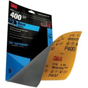 Wetordry 32038 Sandpaper, 9 in W x 11 in L, 400 Grit, Aluminum Oxide Abrasive, Black, Wet/Dry