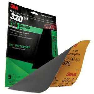 Wetordry 32040 Sandpaper, 9 in W x 11 in L, 320 Grit, Black, Wet/Dry