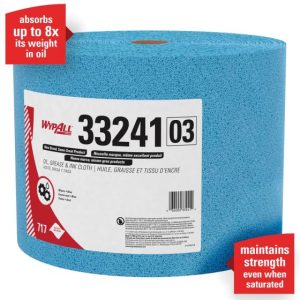 WypAll 33241 Jumbo Roll Cloth, 13.4 x 9.8 in, 717, Polypropylene, Blue, 1 Plys